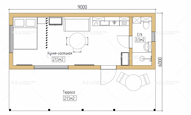 Лофт 25 с террасой